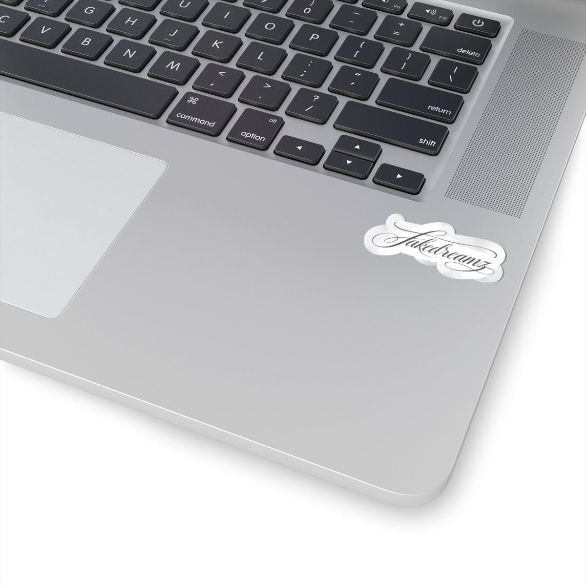 Kiss-Cut Sticker — “fakedreamz” Script Logo (Small Decorative Laptop Sticker)