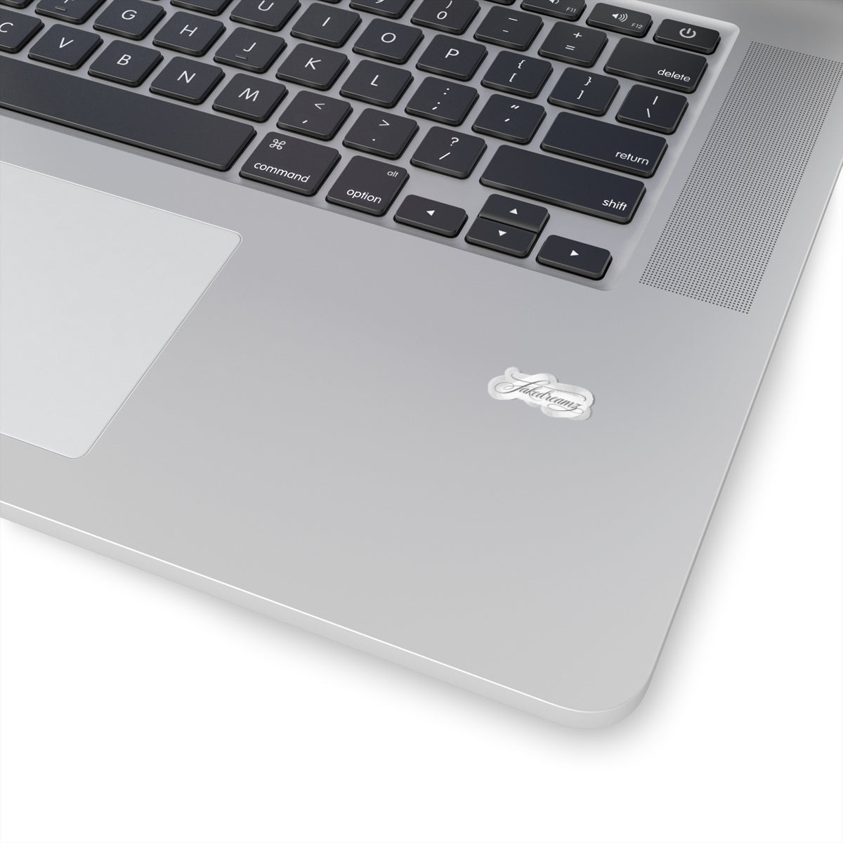 Kiss-Cut Sticker — “fakedreamz” Script Logo (Small Decorative Laptop Sticker)