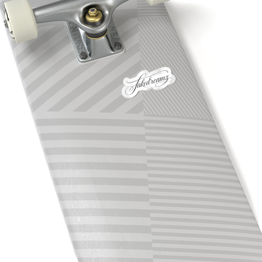 Kiss-Cut Sticker — “fakedreamz” Script Logo (Small Decorative Laptop Sticker)