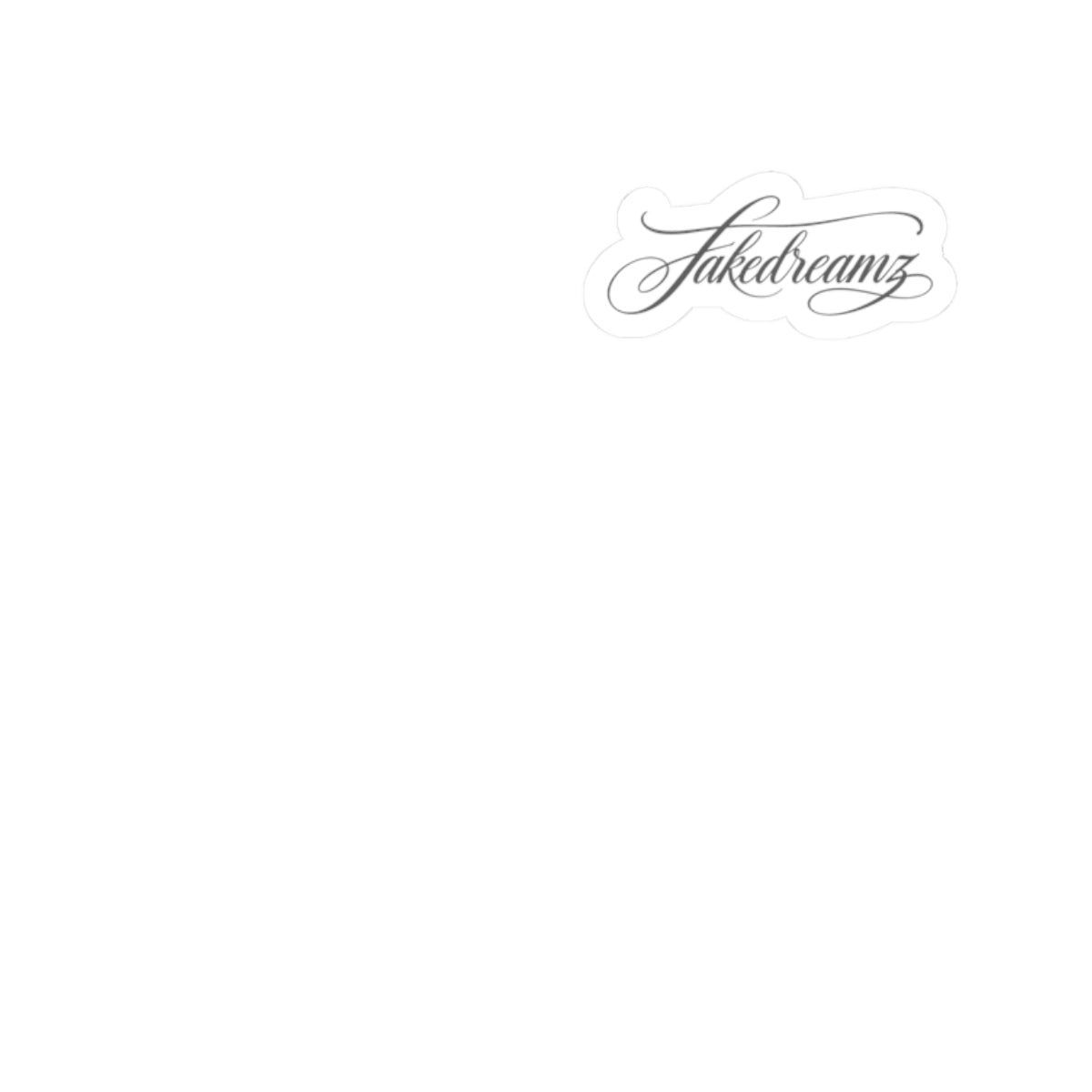 Kiss-Cut Sticker — “fakedreamz” Script Logo (Small Decorative Laptop Sticker)