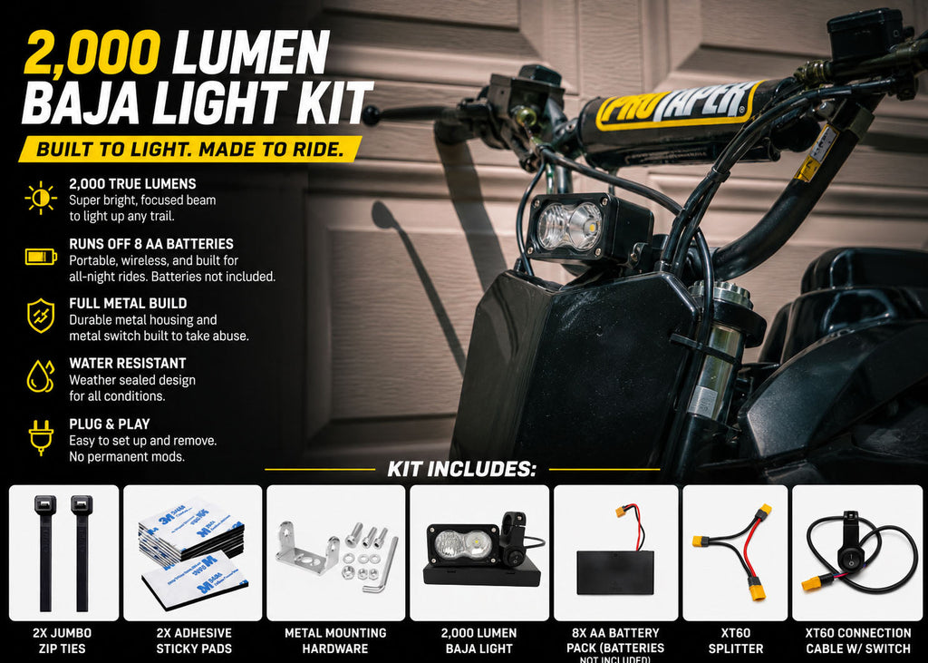 Universal Battery Powered Baja Light – Fits All E-Bikes & E-Motos