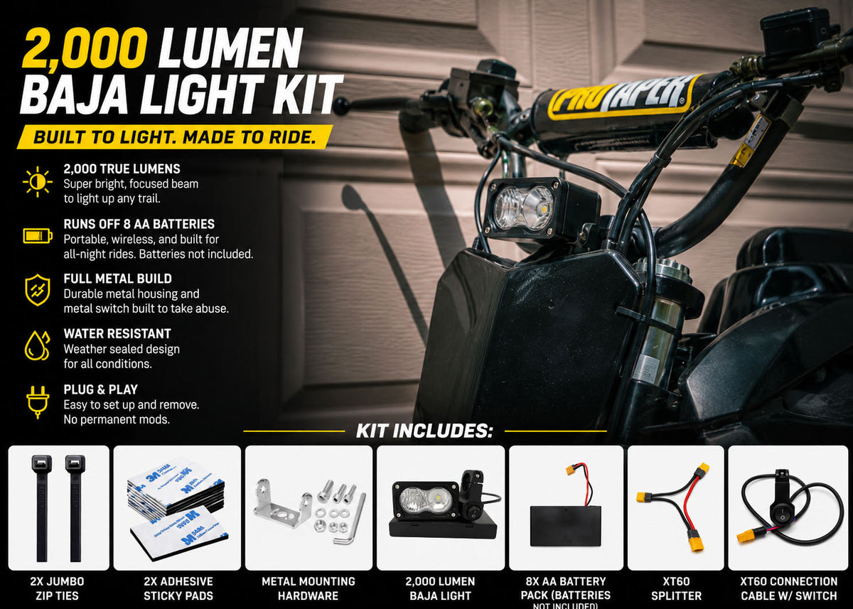 Universal Battery Powered Baja Light – Fits All E-Bikes & E-Motos